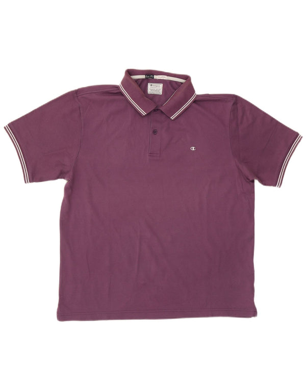 Champion Herren Easy Fit Poloshirt XL Lila Baumwolle