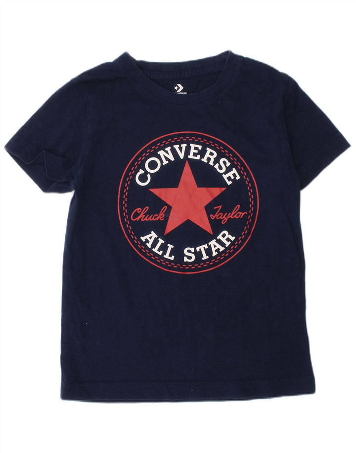 CONVERSE Jungen Chuck Taylor Graphic T-Shirt Top 4–5 Jahre Marineblaue Baumwolle
