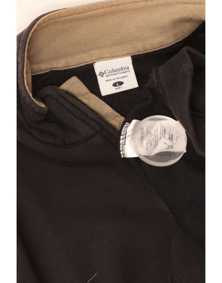 COLUMBIA Herren-Sweatshirt mit Reißverschluss am Hals, groß, aus schwarzer Baumwolle