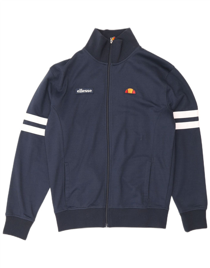 Ellesse Herren-Trainingsanzug-Oberteil, Jacke, Größe S, marineblaue Baumwolle