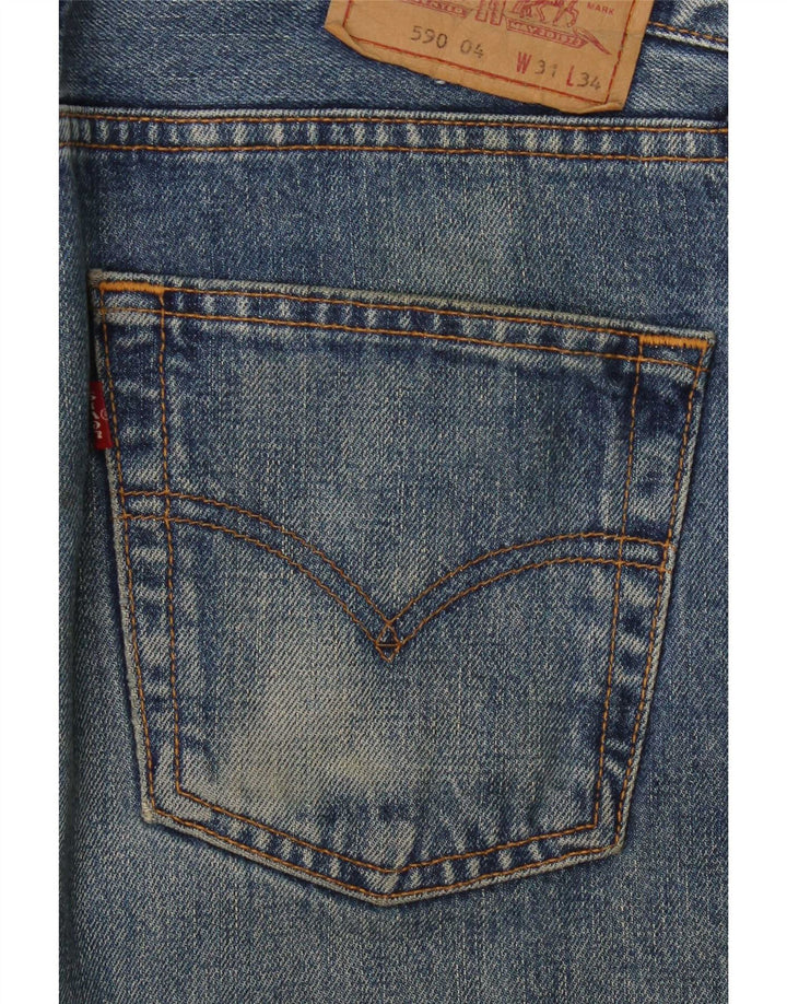 Levi's Damen 590 Straight Jeans W31 L32 Blaue Baumwolle
