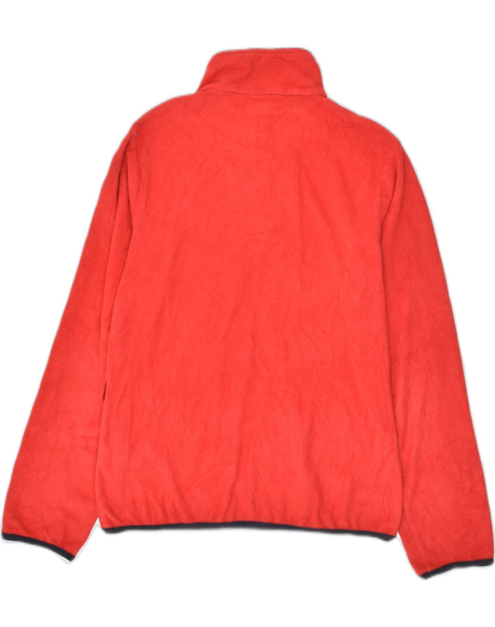 KAPPA Womens Zip Neck Fleece Jumper UK 14 Large Red Polyester | Vintage Kappa | Thrift | Second-Hand Kappa | Used Clothing | Messina Hembry 