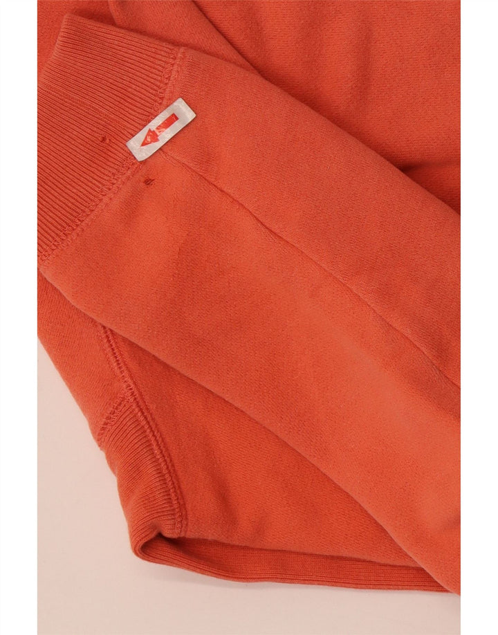 Izod Womens Graphic Sweatshirt Pullover UK 14 Mittelorange Baumwolle