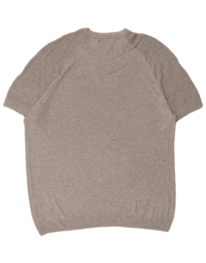 ZARA Herren Kurzarmpullover mit Rundhalsausschnitt XL Grau
