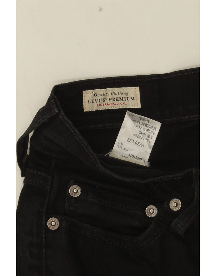 LEVI'S Herren verkürzte gerade Jeans W30 L24 Schwarz