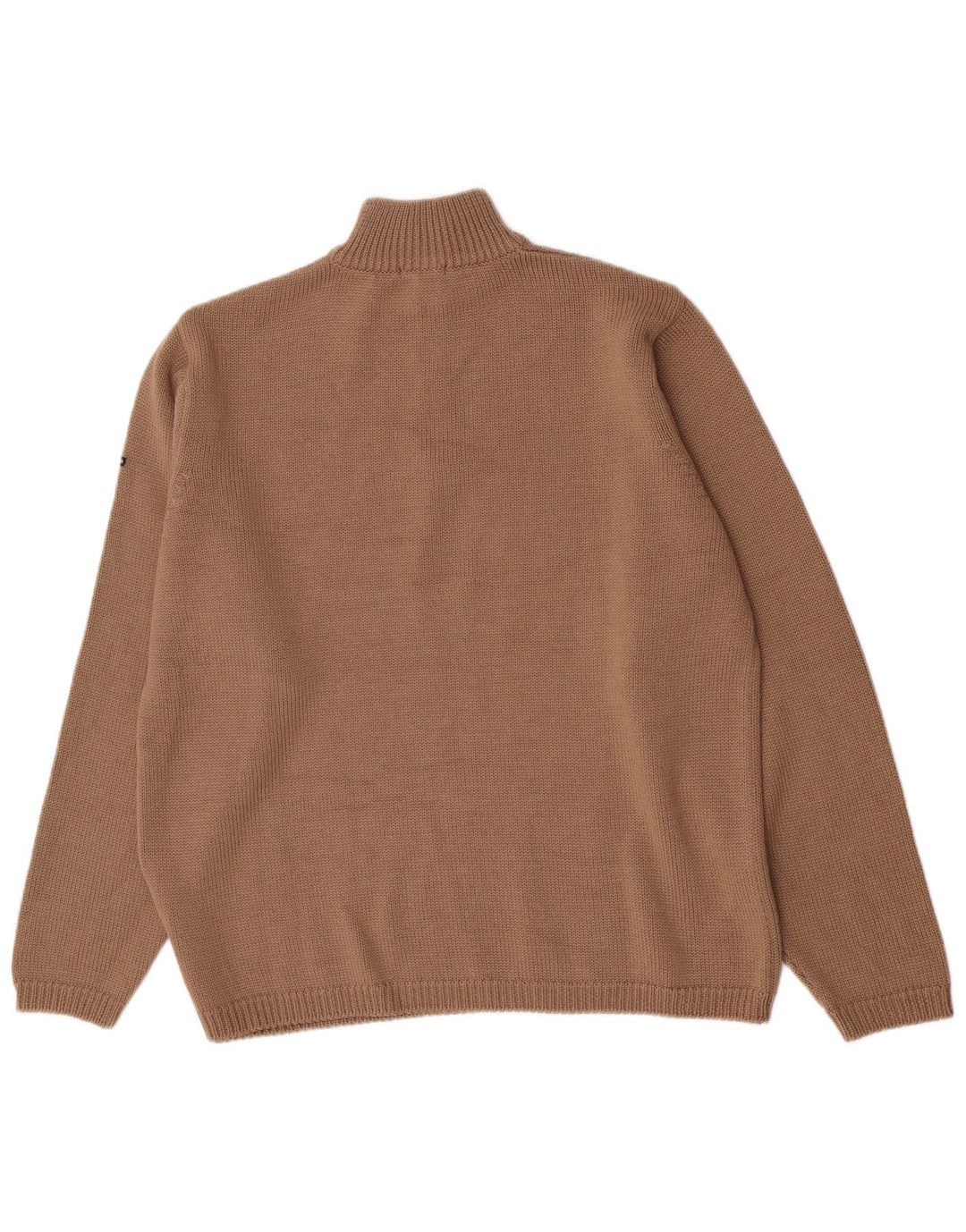 Canadiens Herren-Pullover mit Reißverschluss am Hals, große braune Wolle