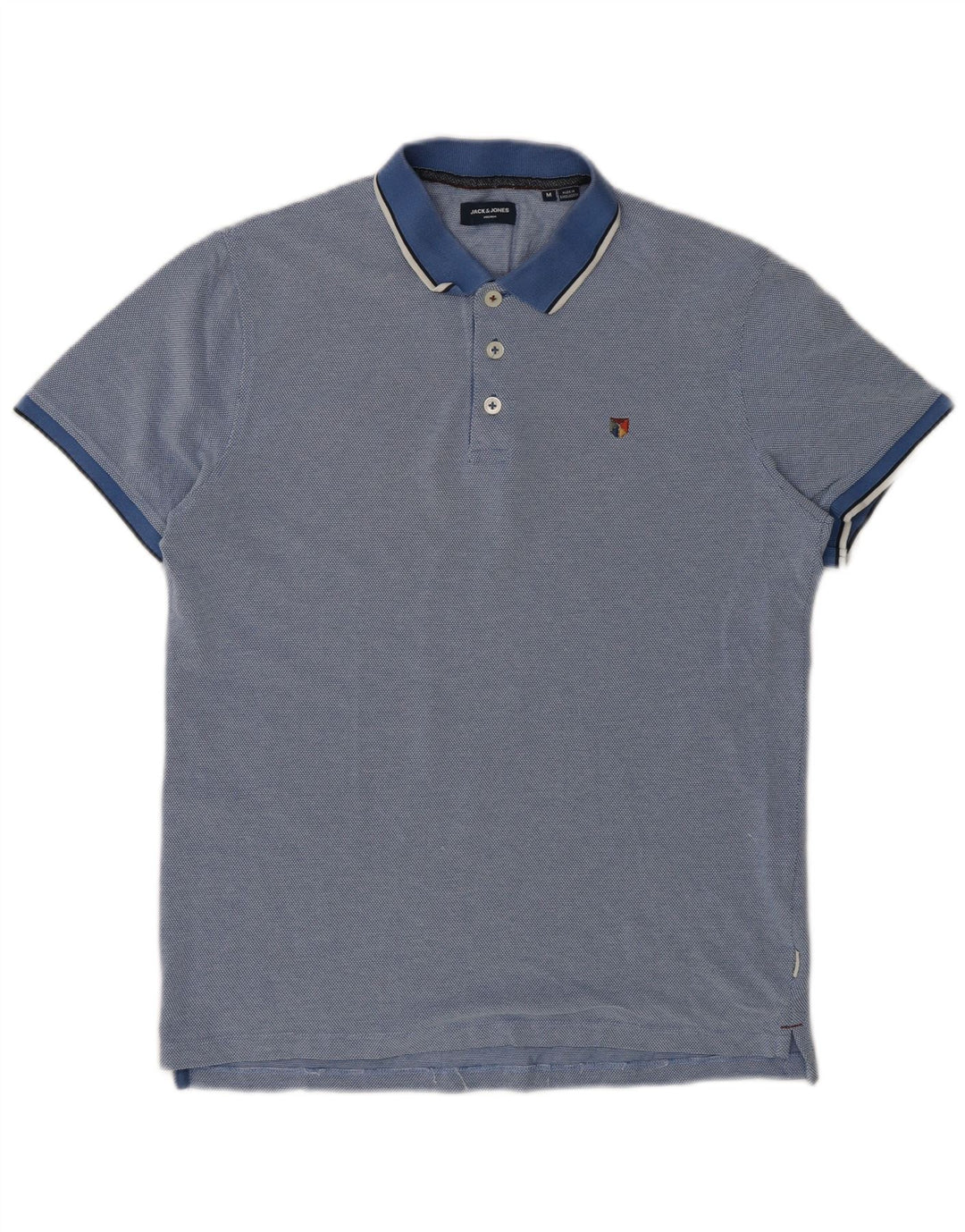 Jack & Jones Herren-Poloshirt aus mittelblauer Baumwolle