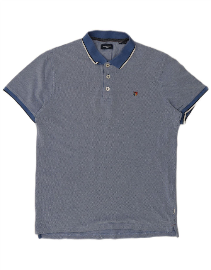 Jack & Jones Herren-Poloshirt aus mittelblauer Baumwolle