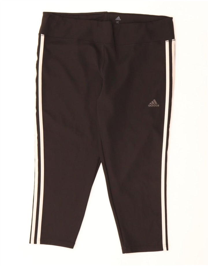 Adidas Damen Climalite Capri Leggings UK 18 XL Schwarz Polyester