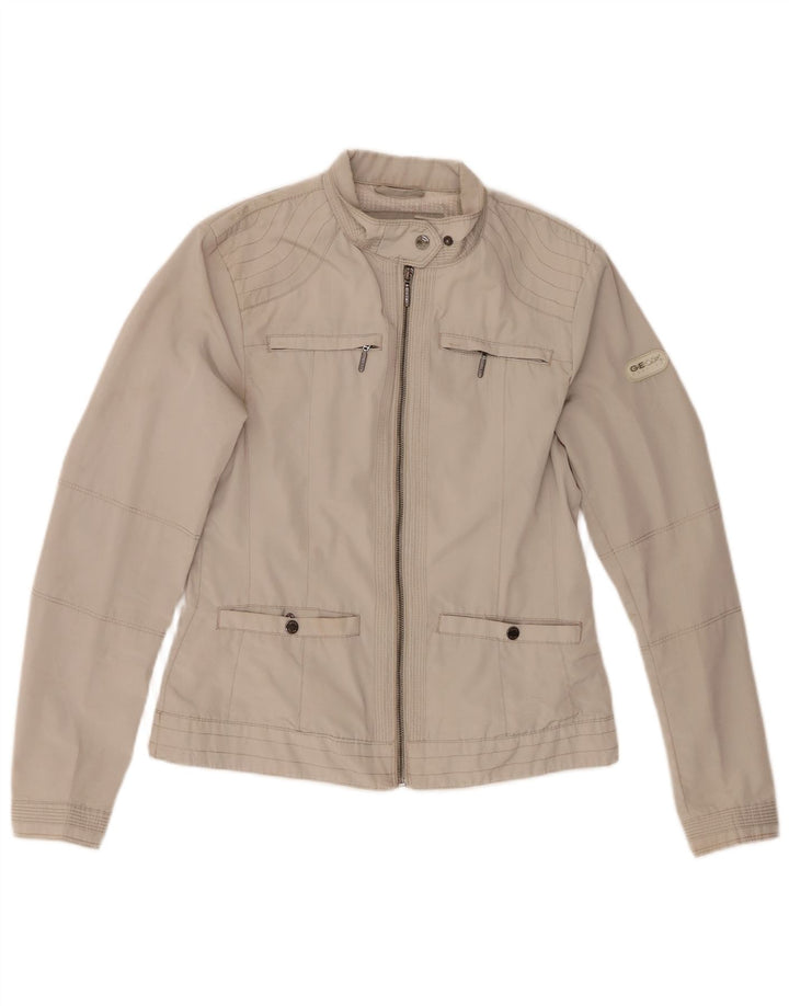 Geox Womens Utility Jacke UK 8 Small Grau Polyester