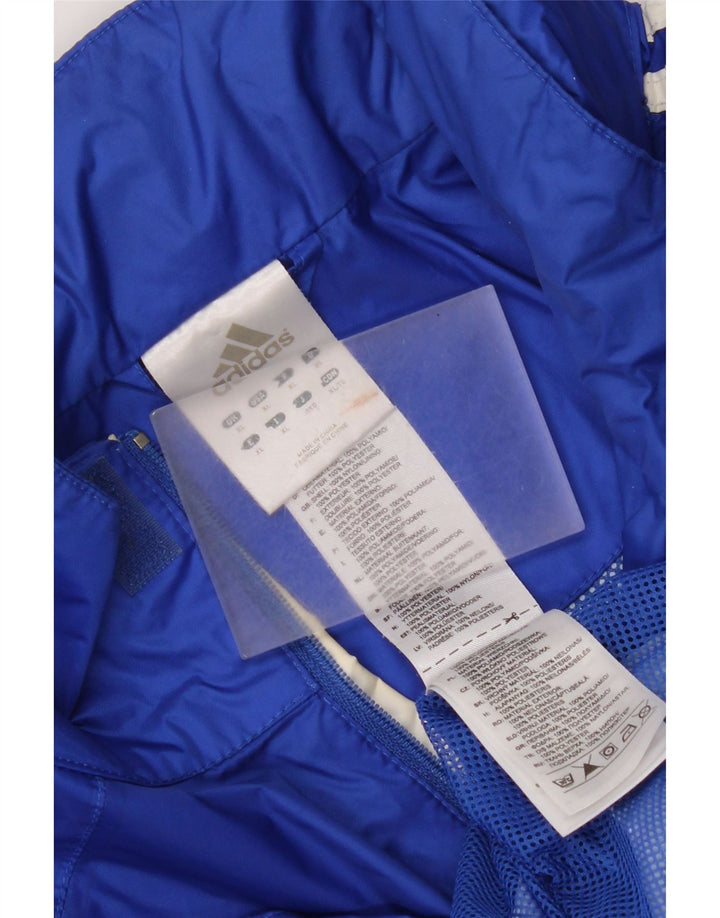 Adidas Herren Regenjacke mit Kapuze UK 42 XL Blau Polyamid