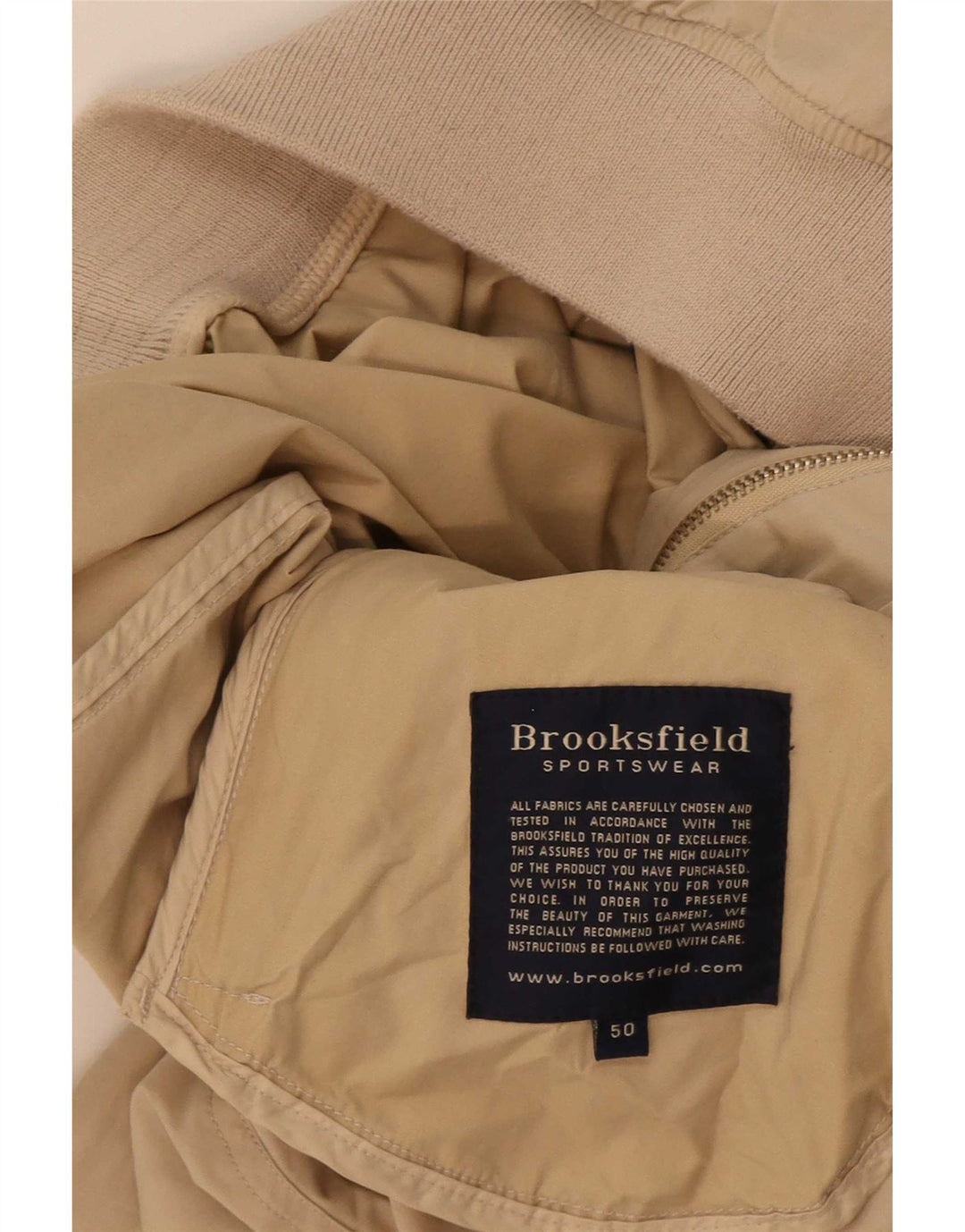 Brooksfield Herren Bomberjacke IT 50 Large Beige