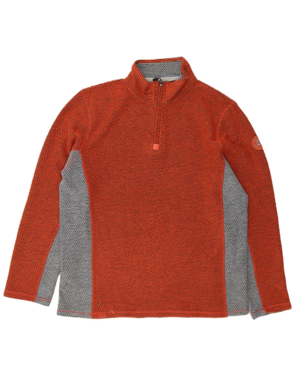 Weird Fish Herren-Sweatshirt mit Reißverschluss, XL, Orange, Farbblock-Acryl