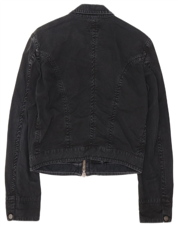Calvin Klein Jeans Damen Jeansjacke UK 14 Mittelschwarze Baumwolle