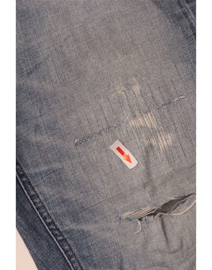 Lee Herren Distressed Straight Jeans W30 L31 Blaue Baumwolle