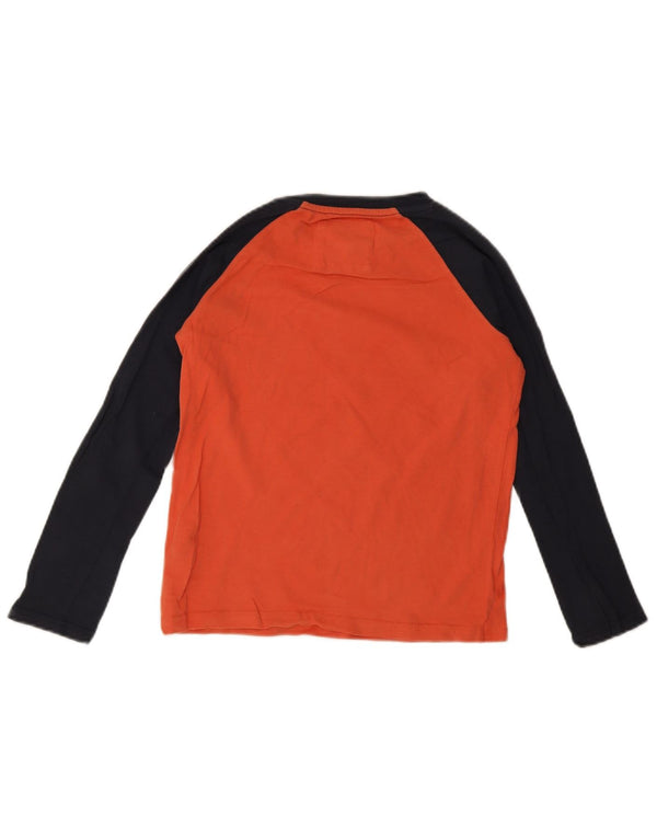 Fat Face Jungen-Oberteil mit Grafik, langärmlig, 8–9 Jahre, Orange, Farbblock-Cartoon