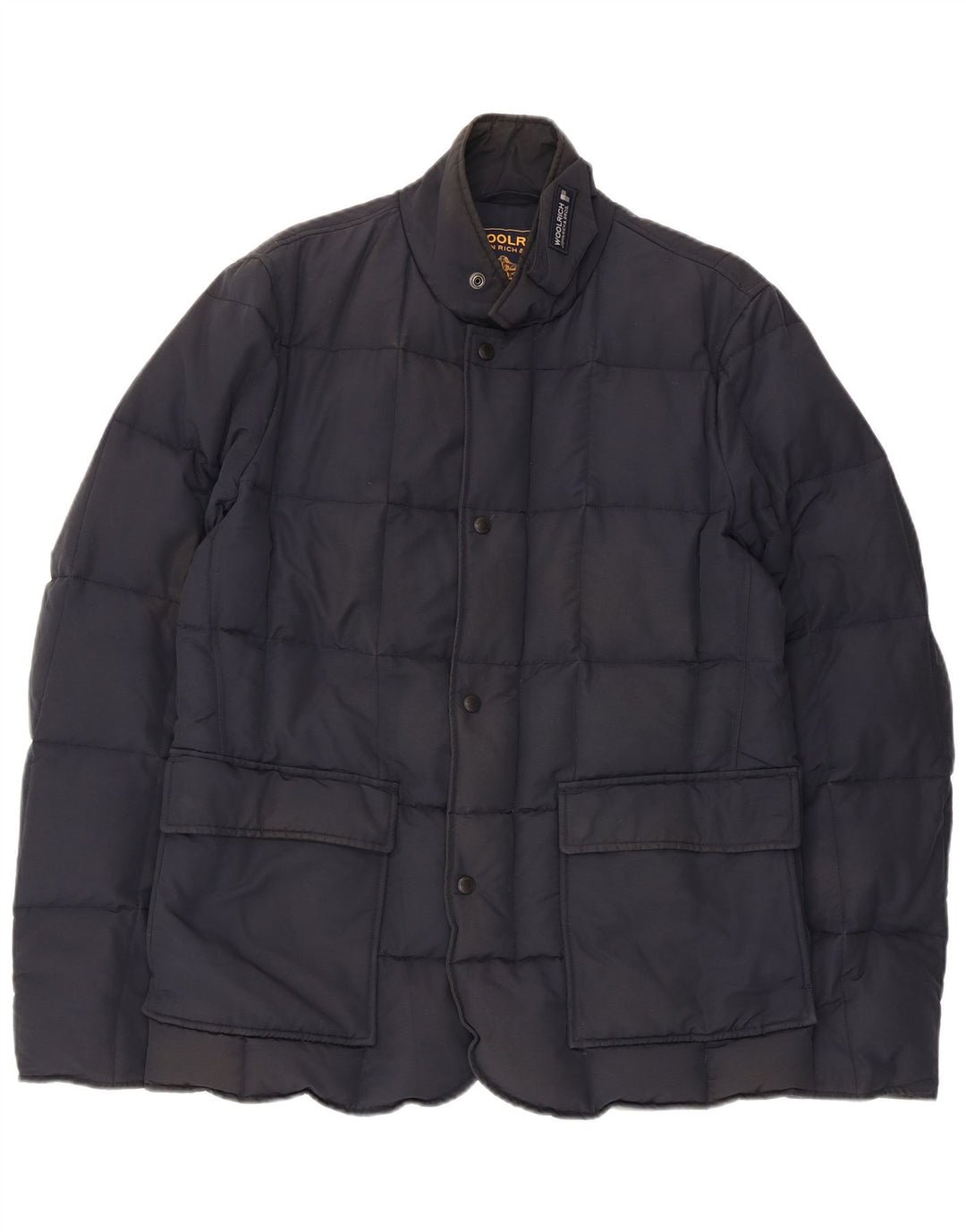 Woolrich Wattierte Herrenjacke UK 38 Mittelmarineblaue Baumwolle