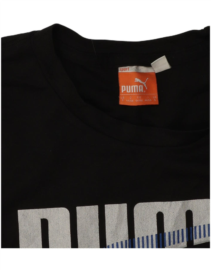 Puma Herren Grafik T-Shirt Top Small Schwarz