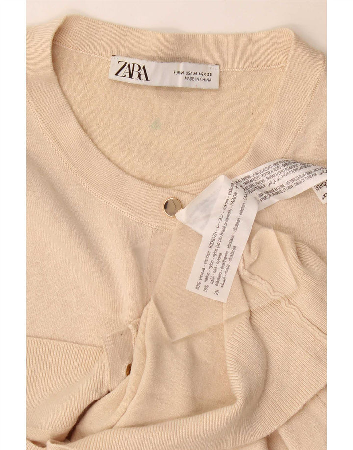 Zara Damen Strickjacke UK 12 Mittelbeige Viskose