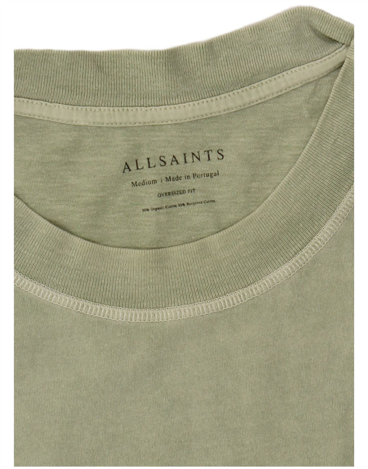 All Saints Herren-T-Shirt in Übergröße aus mittelgrüner Baumwolle