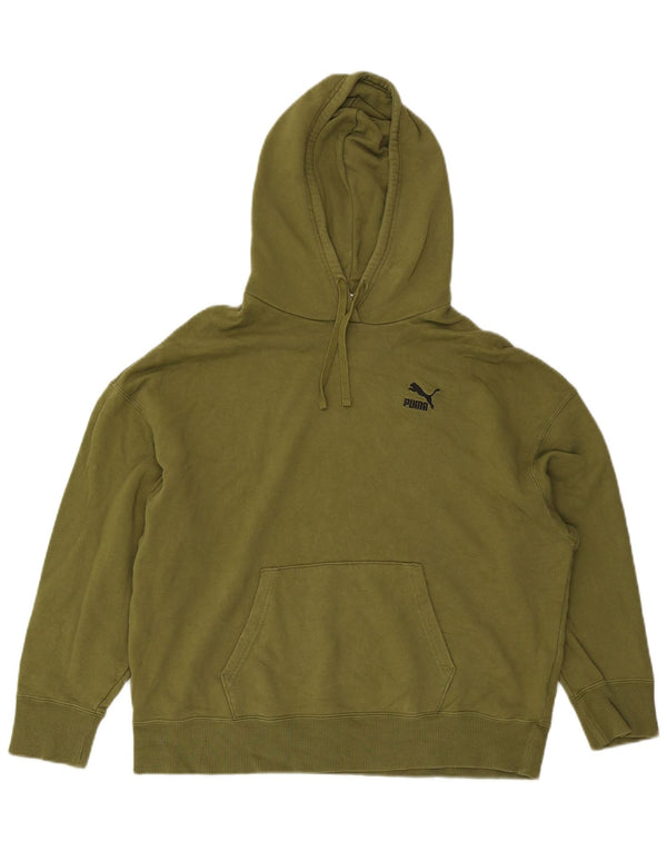 Puma Damen Übergroßer Kapuzenpullover UK 16 Große grüne Baumwolle