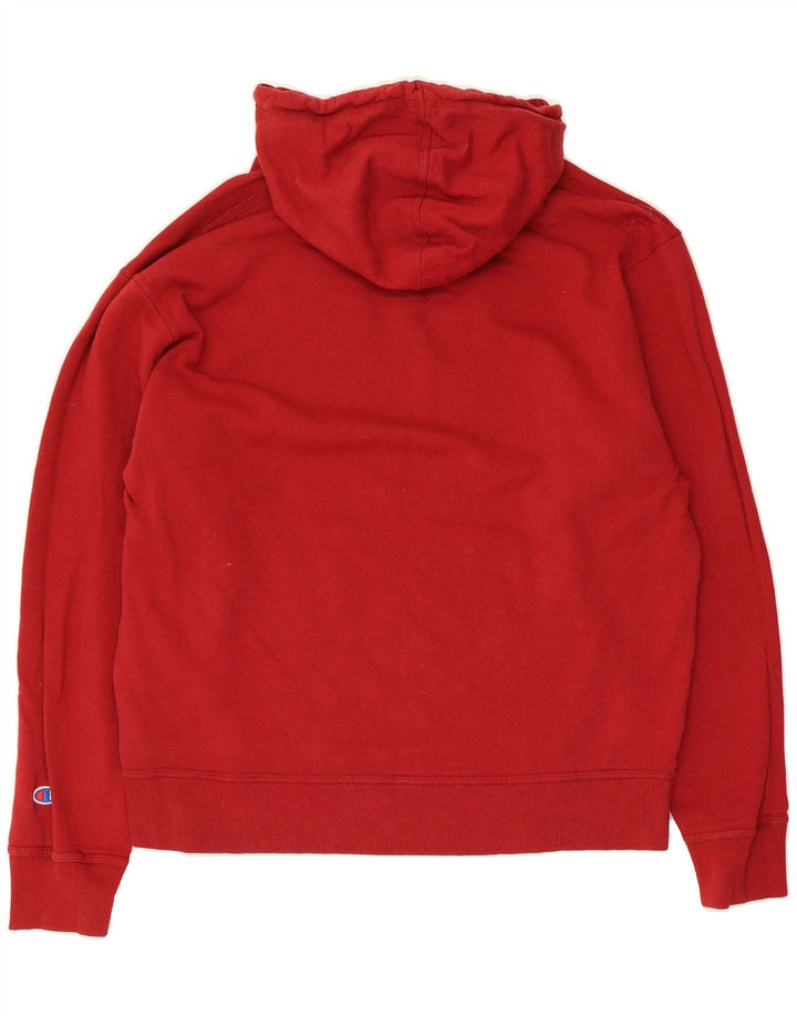 CHAMPION Mens Graphic Hoodie Jumper Large Red Cotton Vintage Champion and Second-Hand Champion from Messina Hembry 