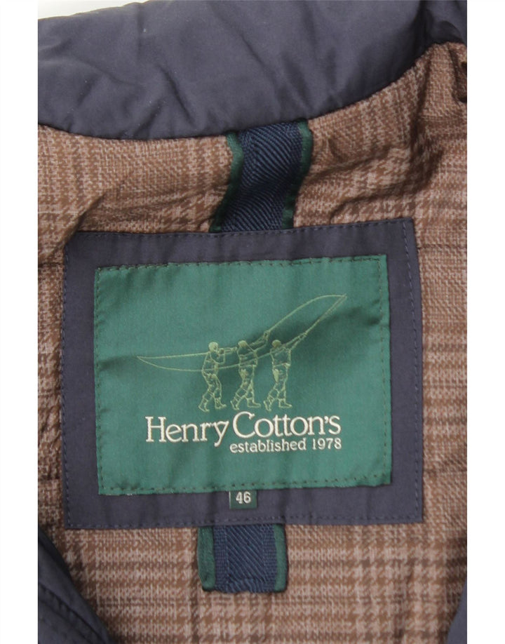 HENRY COTTONS Mens Utility Jacket IT 46 Small Navy Blue Polyester Vintage Henry Cottons and Second-Hand Henry Cottons from Messina Hembry 