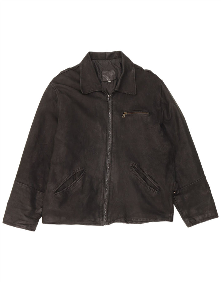 Vintage Herren Lederjacke UK 42 XL Schwarzes Leder