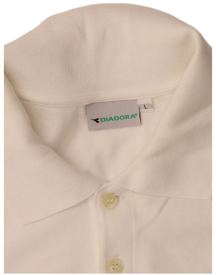 Diadora Herren-Poloshirt, große weiße Baumwolle