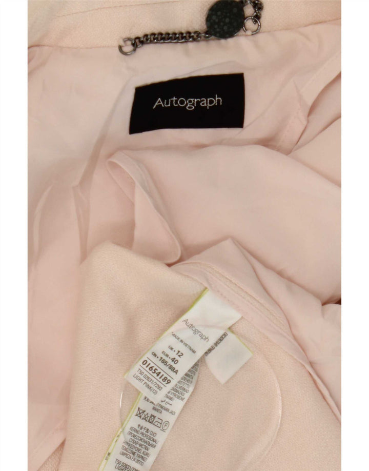 Marks & Spencer Damen Autograph Blazer Jacke UK 12 Mittelrosa Polyester