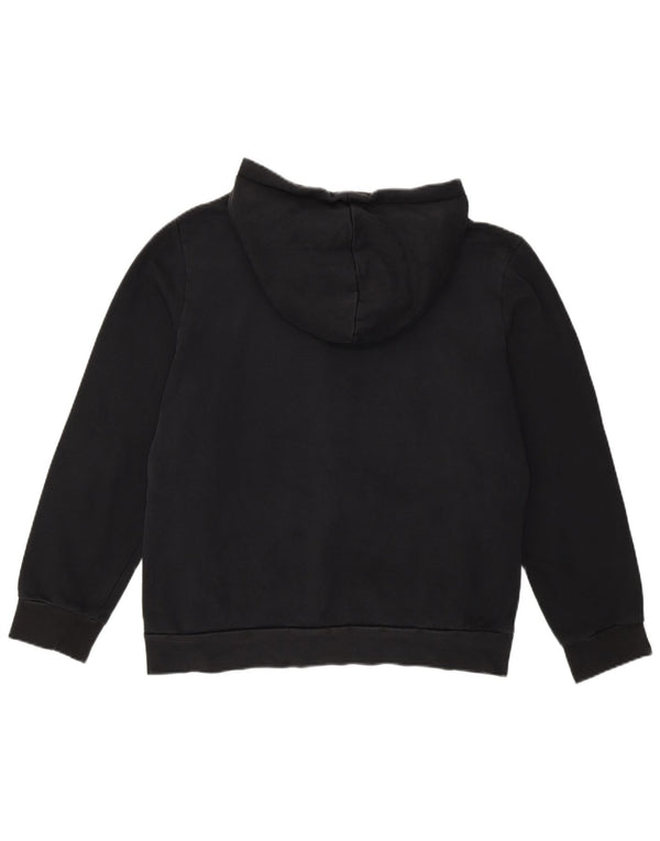 Adidas Damen Loose Fit Graphic Hoodie Pullover UK 14 Mittelschwarze Baumwolle