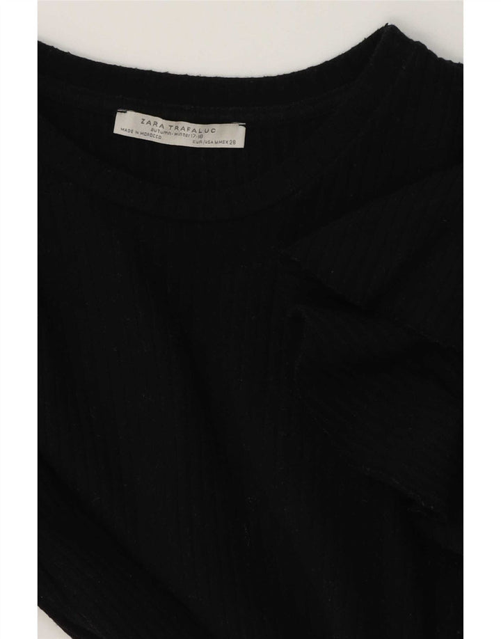 Zara Damenbluse Oberteil UK 12 Medium Schwarz