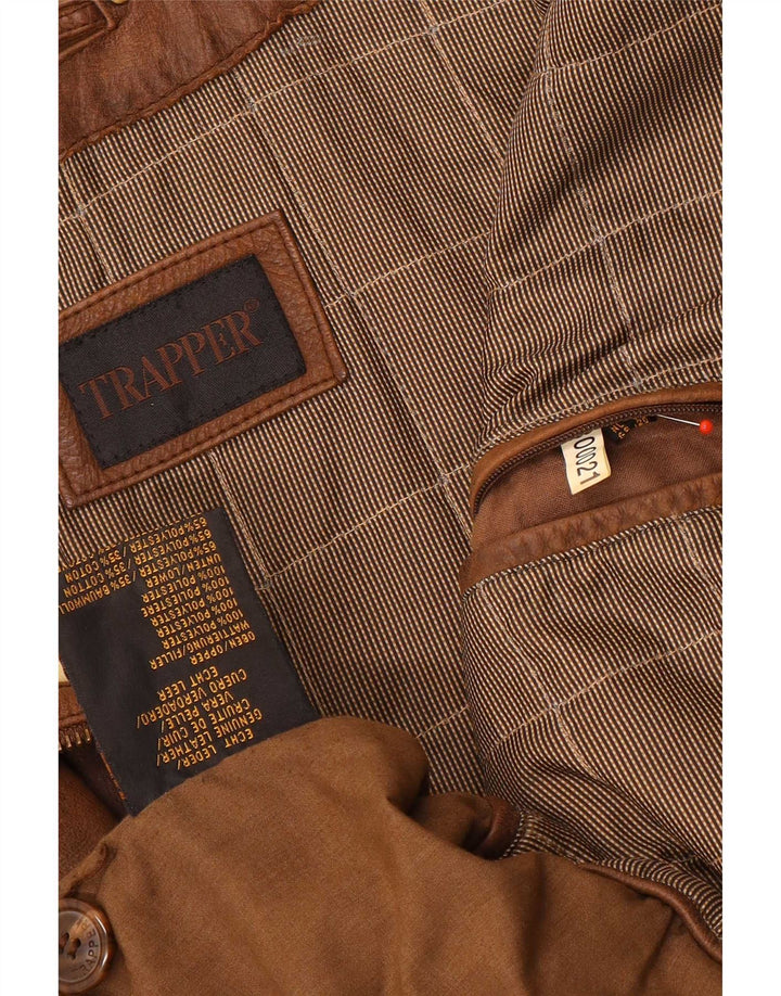 Trapper Herren Lederjacke UK 50 5XL Braun