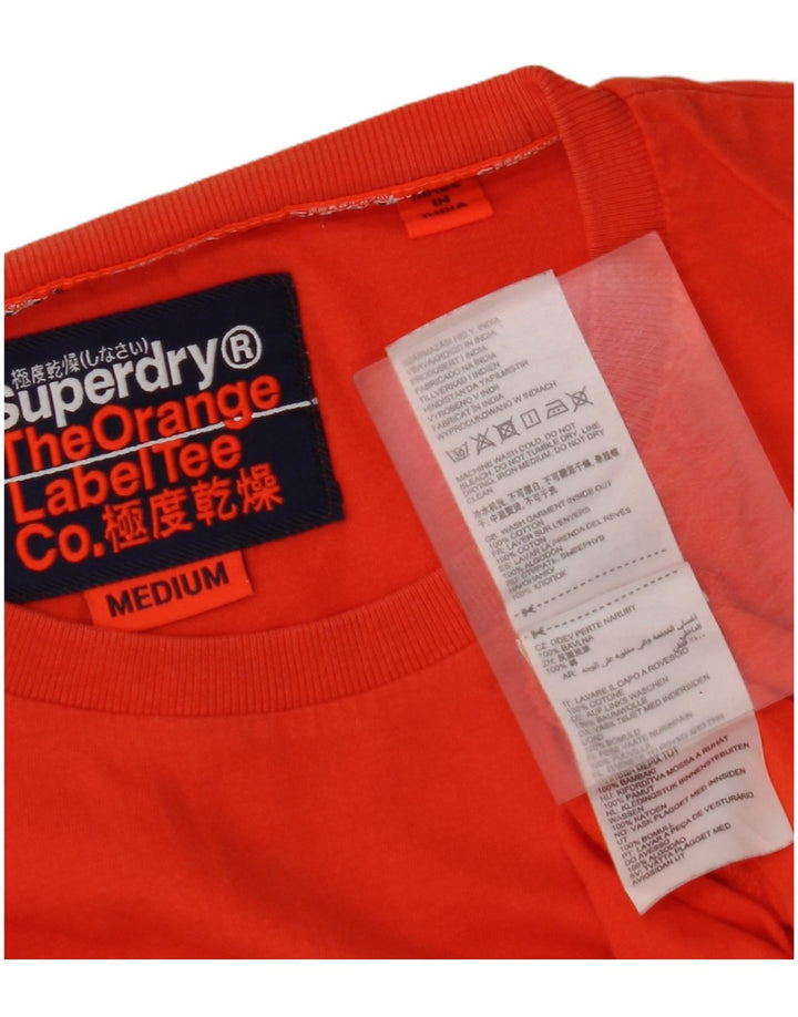 SUPERDRY Herren T-Shirt-Oberteil aus mitteloranger Baumwolle