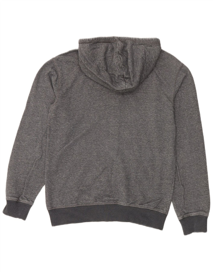 Quiksilver Premium-Kapuzenpullover mit Reißverschluss für Herren aus mittelgrauer Baumwolle