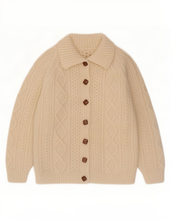 Vintage Damen Cardigan Pullover UK 8 Small Beige