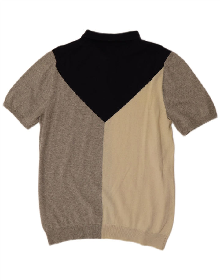 Reiss Damen-Pullover mit Reißverschluss, UIK 14, Mittelgrau, Farbblock