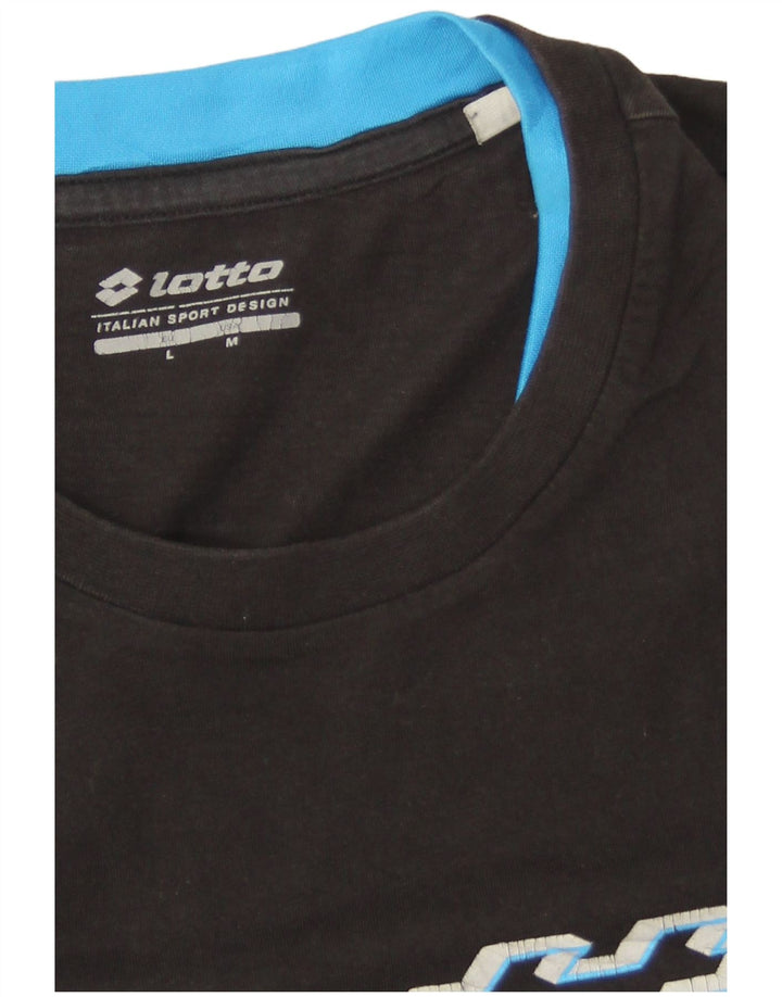 LOTTO Herren-T-Shirt mit Grafik, mittelgroß, Schwarz