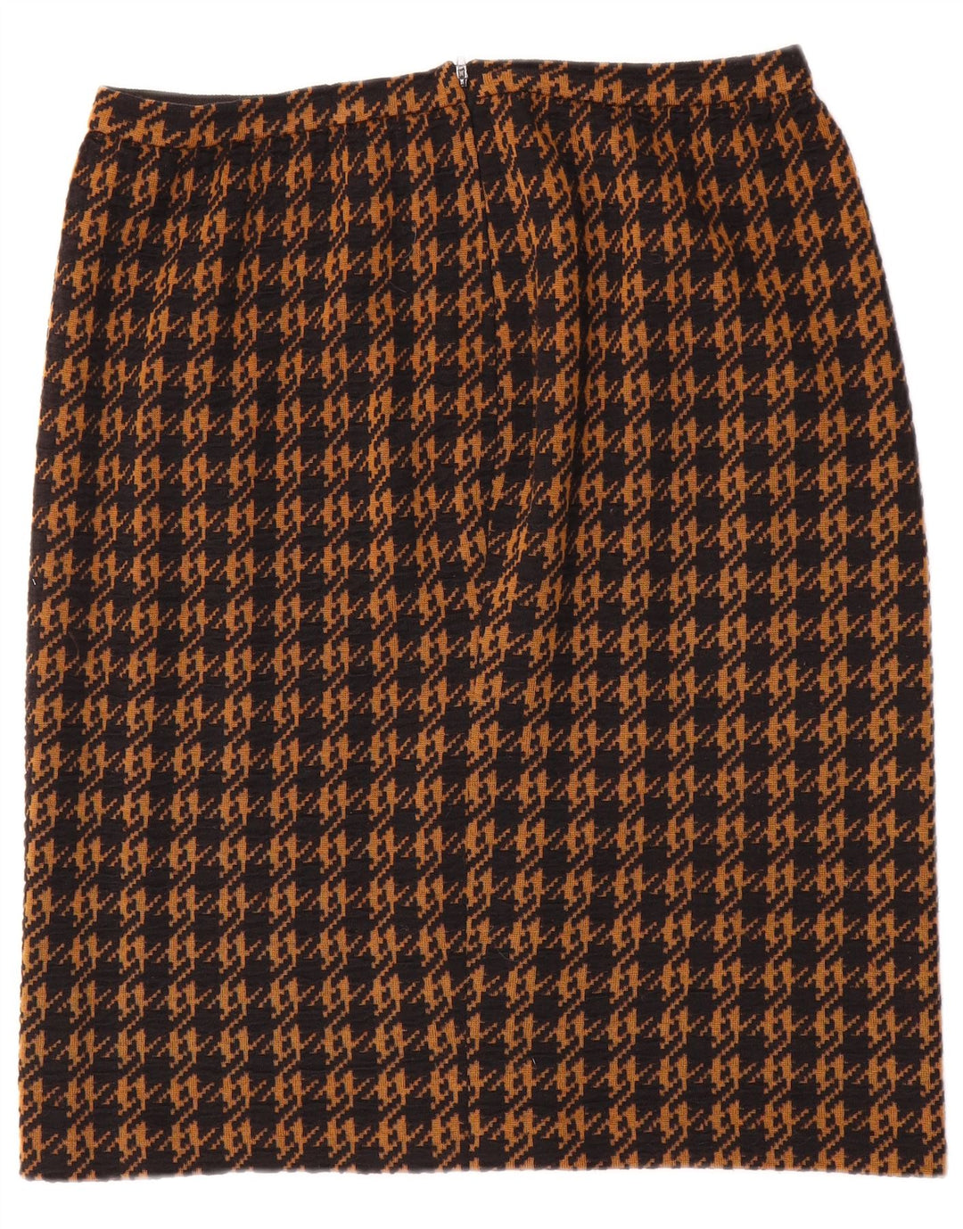 Vintage Damen Gerader Rock W32 Großer brauner Hahnentritt