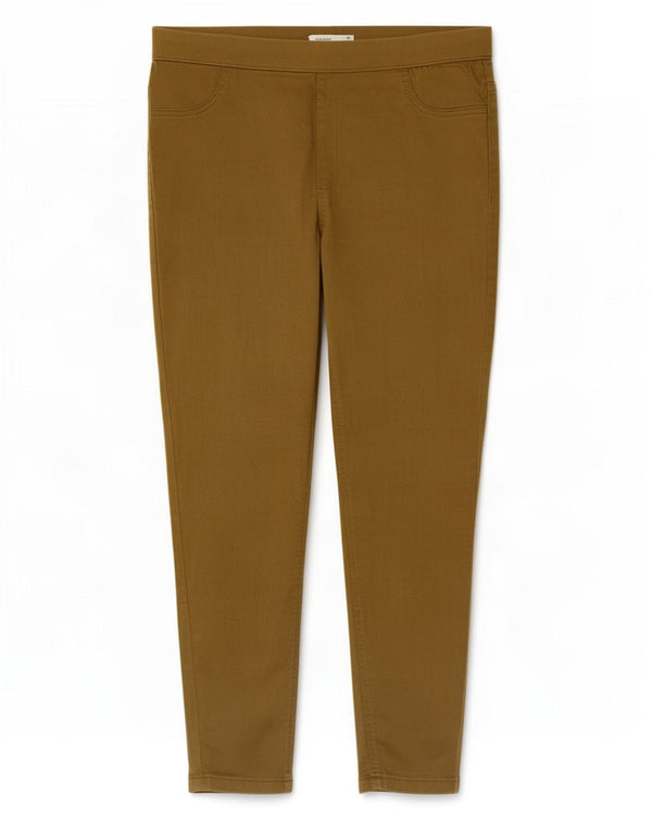 Marks & Spencer Womens Crop Jegging Jeans UK 16 Large W34 L24 Khaki Cotton