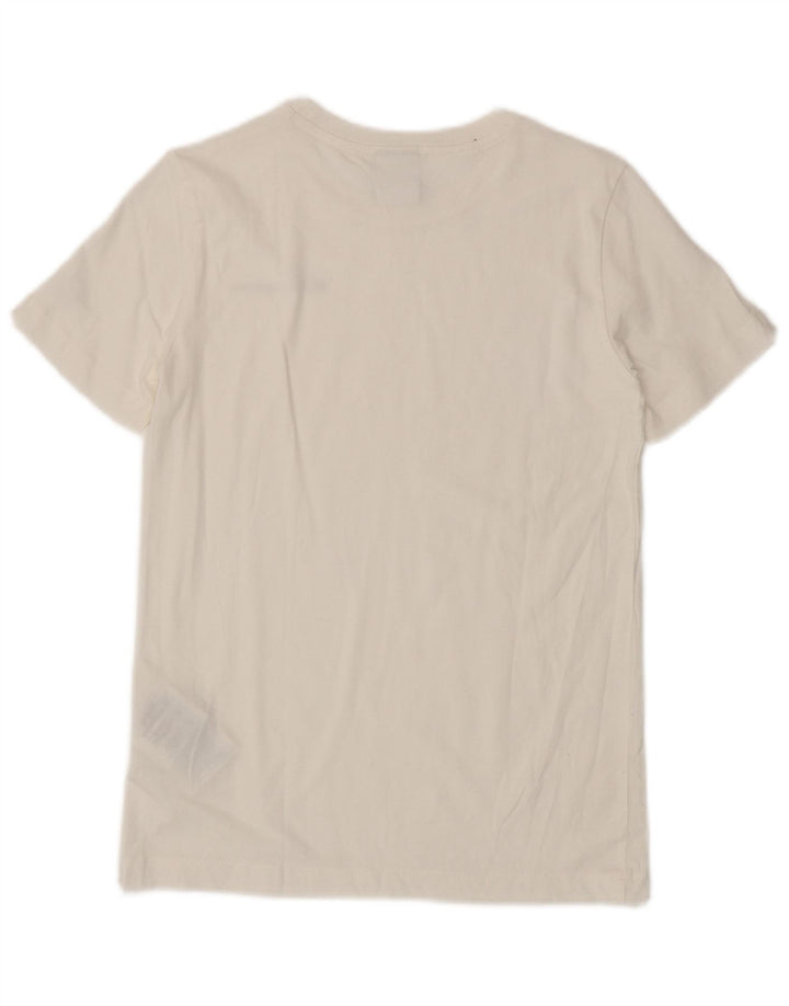 CHAMPION Damen T-Shirt Top UK 10 Small Weiße Baumwolle