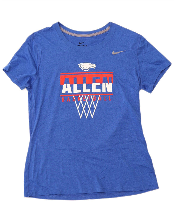NIKE Damen Allen Basketball Graphic T-Shirt Top UK 14 Large Blau