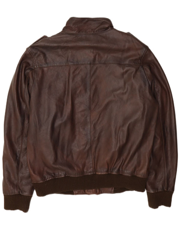 Ben Sherman Herren Militärlederjacke UK 42 XL Braun