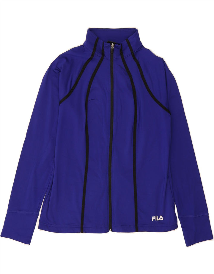 FILA Womens Tracksuit Top Jacket UK 16 Large Blue Polyester Vintage Fila and Second-Hand Fila from Messina Hembry 