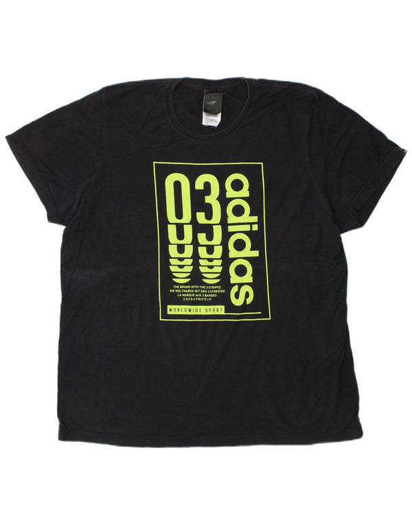 Adidas Herren Grafik T-Shirt Top Large Schwarz Baumwolle