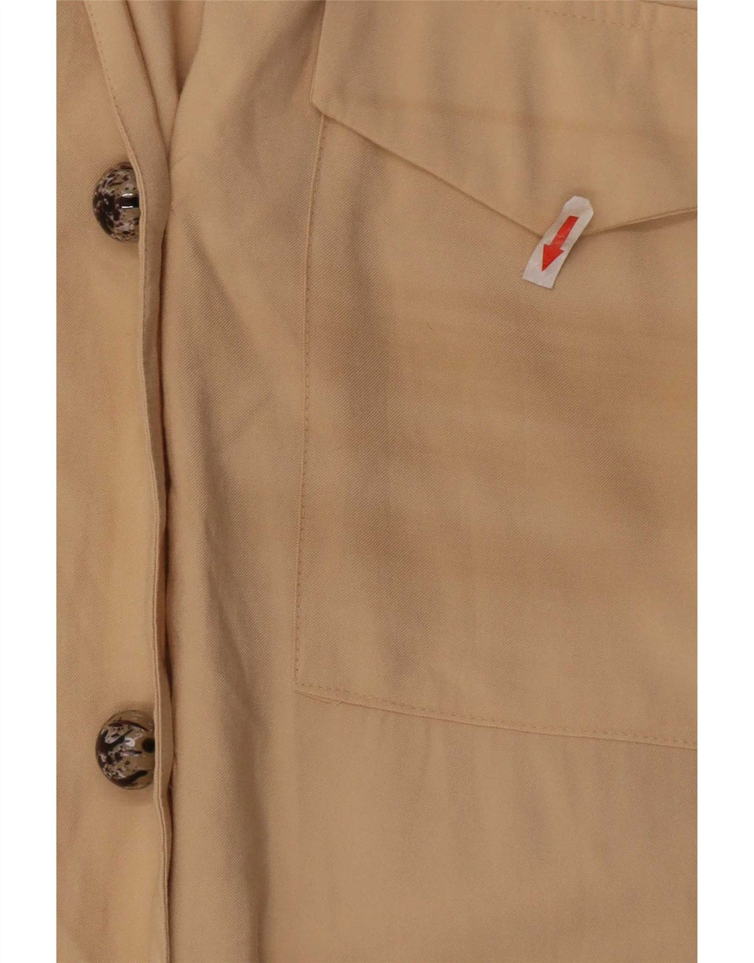 Zara Damen Hemd UK 14 Mittelbeige Viskose