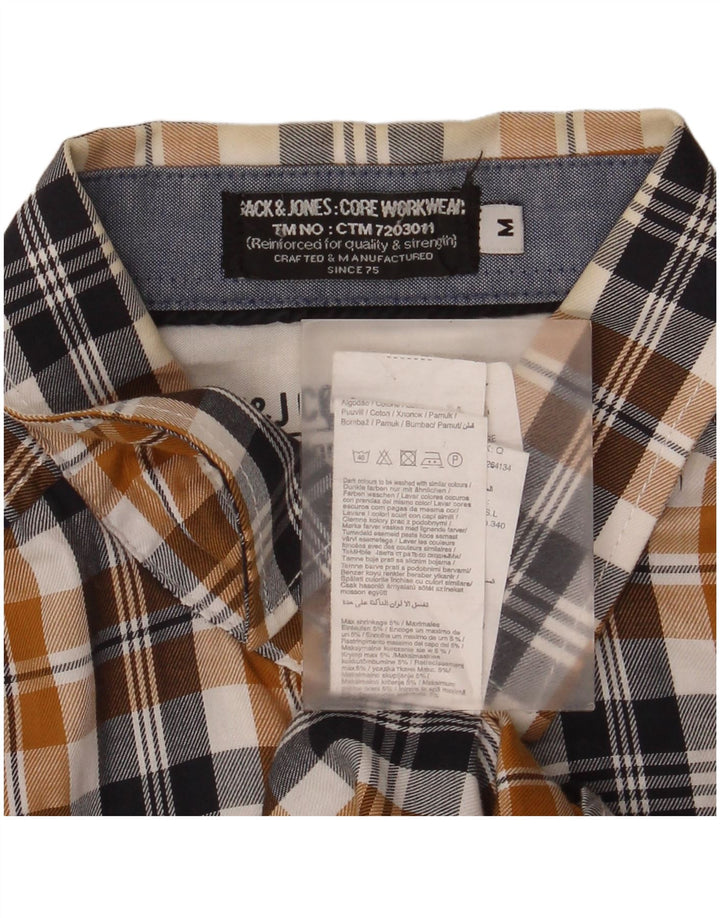 Jack & Jones Herren-Flanellhemd aus mittelbraun karierter Baumwolle