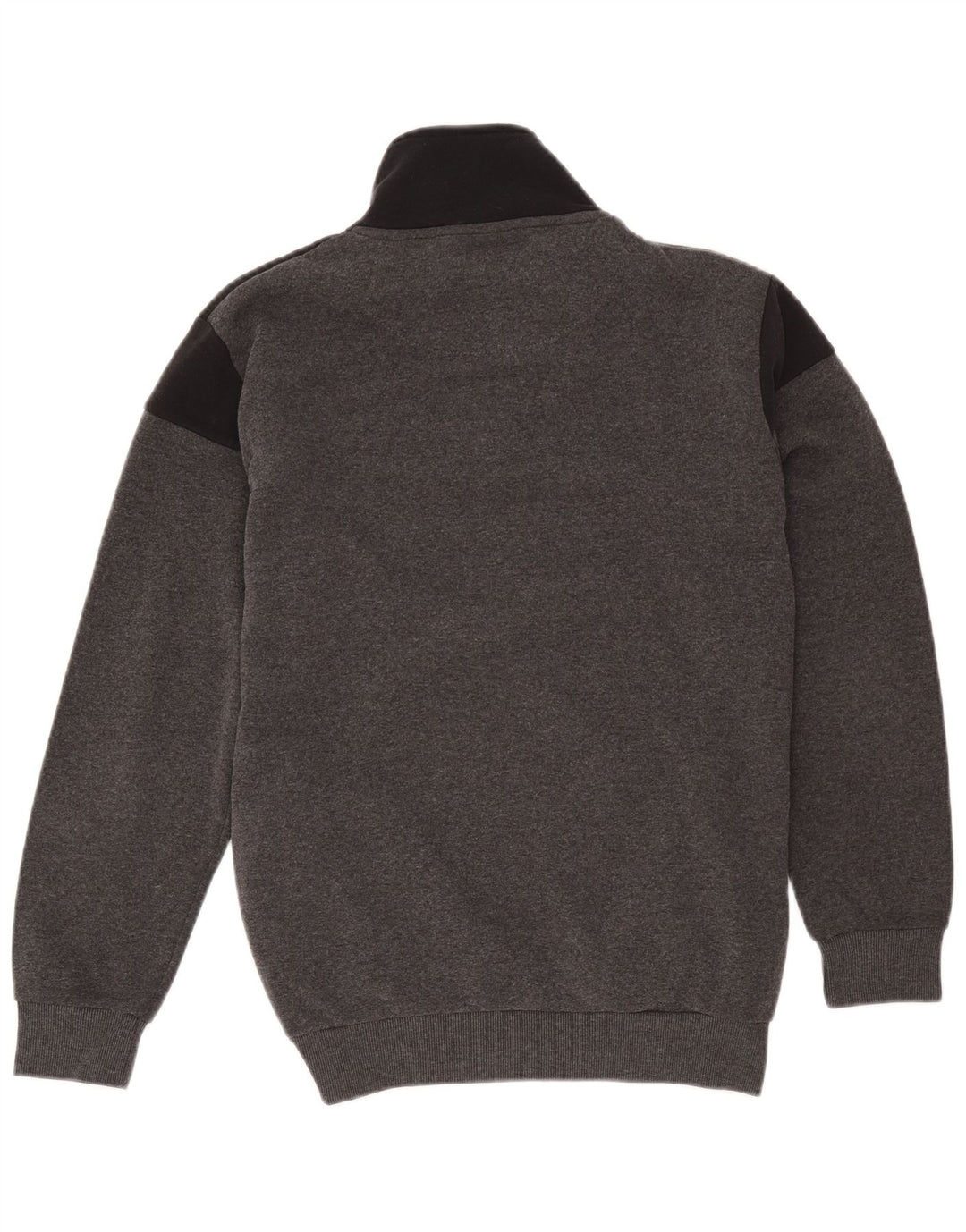 Kappa Herren-Fleecepullover mit Reißverschluss am Hals, großes graues Farbblock-Polyester