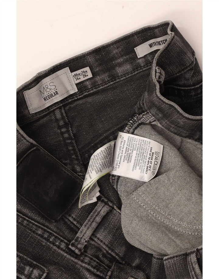 Marks & Spencer Herren-Jeans, normale Passform, gerade Passform, W34, L29, Grau, Baumwolle