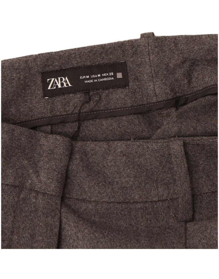 Zara Damen-Chinohose mit hoher Taille und Pegged, mittelgroß, W28, L27, grau, Polyester